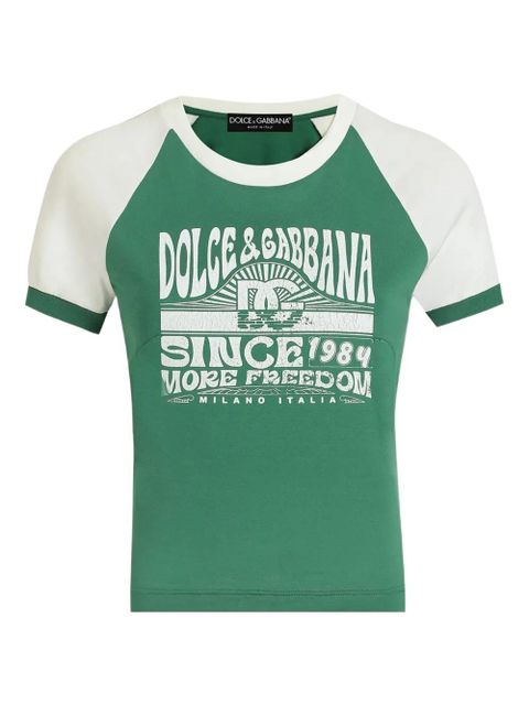 Dolce & Gabbana graphic-print cotton T-shirt - Green - zdjęcie produktu nr 1