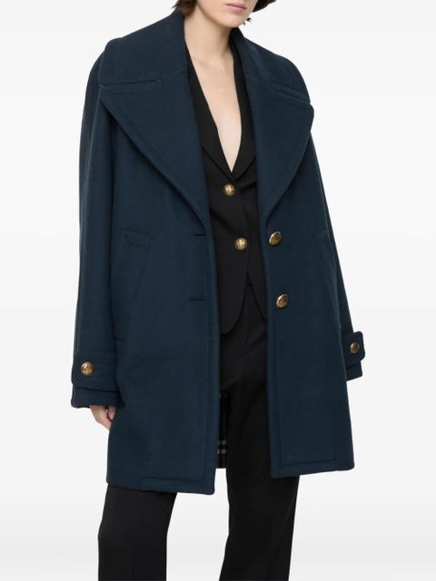 Burberry button-fastening coat - Blue