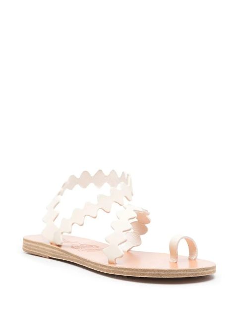 Ancient Greek Sandals scallop-hem flat sandals - White