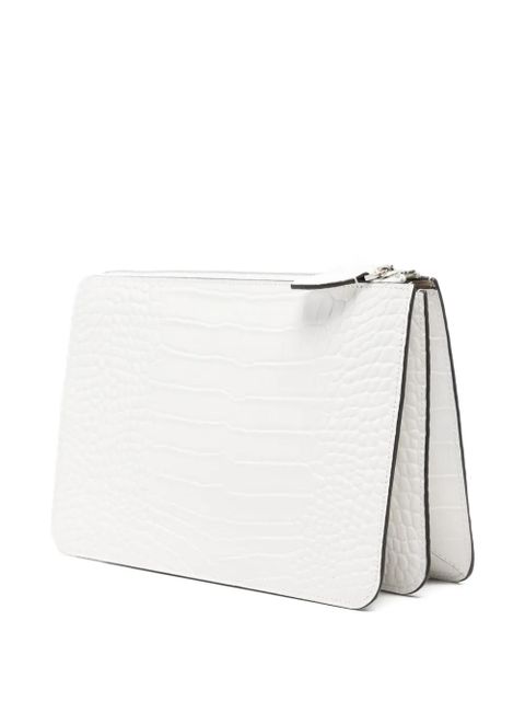 TOTEME crocodile-embossed threefold clutch bag - White - zdjęcie produktu nr 2