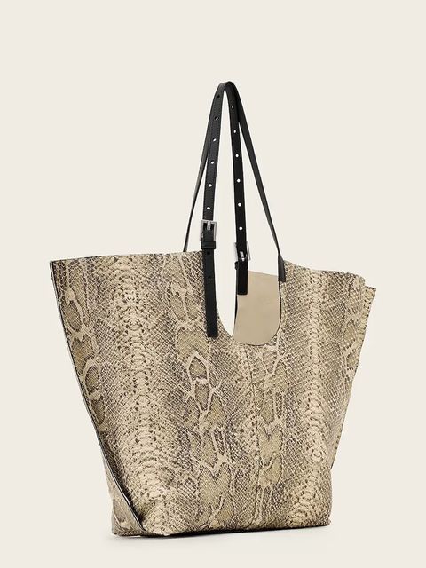 AllSaints torebka skórzana kolor beżowy W652XD