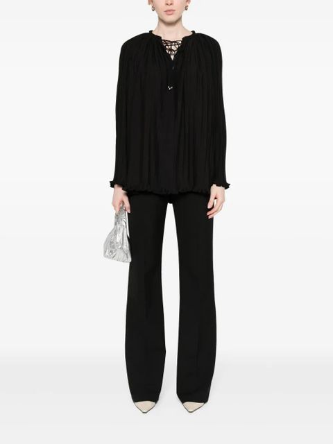 Lanvin long-sleeve pleated blouse - Black - zdjęcie produktu nr 2