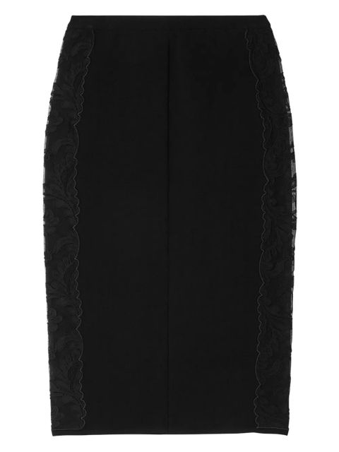 Versace floral-embroidered pencil midi skirt - Black - zdjęcie produktu nr 2