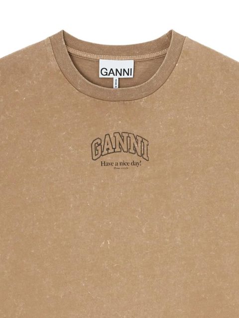 GANNI logo T-shirt - Brown - zdjęcie produktu nr 2