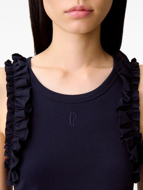 Claudie Pierlot ruffled-trim top - Blue