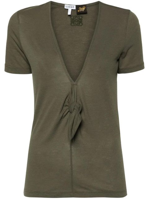 LOEWE V-neck knot T-shirt - Green - zdjęcie produktu nr 1