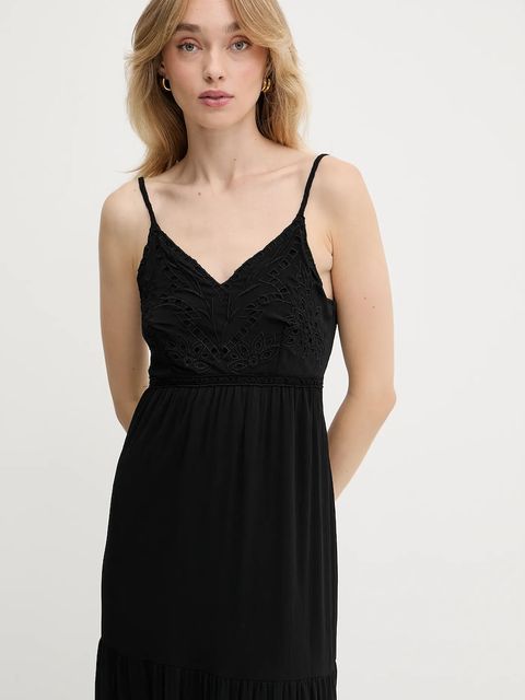 Morgan sukienka ROUBI kolor czarny maxi rozkloszowana ROUBI