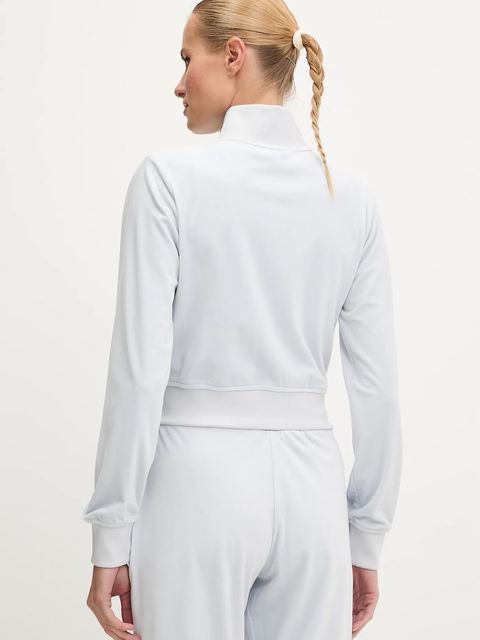 Guess bluza welurowa COUTURE damska kolor niebieski gładka V3BQ22 K0232