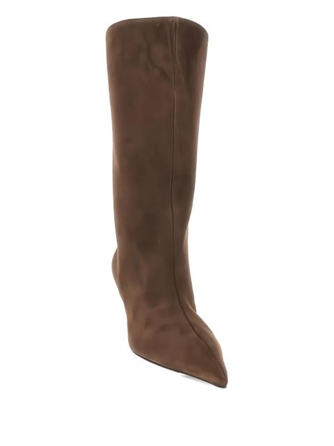 Amina Muaddi 60mm Fiona pointed-toe boots - Brown - zdjęcie produktu nr 2