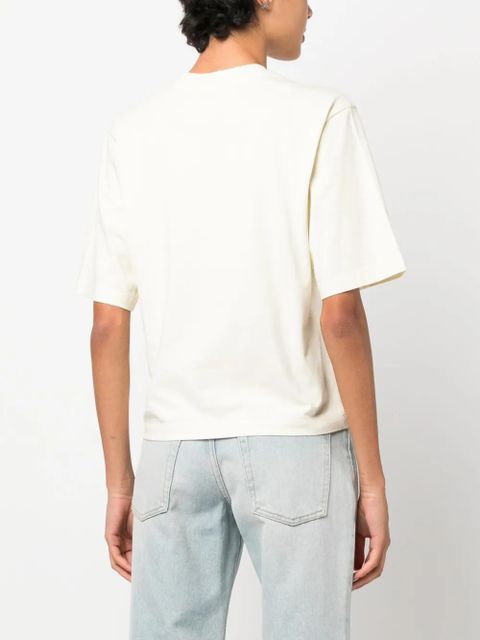 Off-White logo-embossed cotton T-shirt - Neutrals