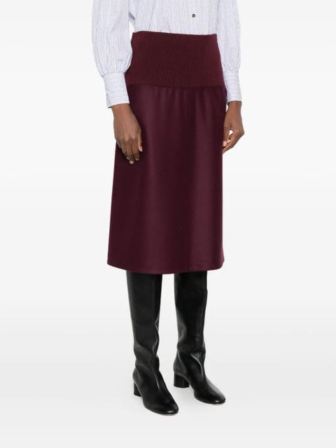 Jil Sander ribbed-waist skirt - Red - zdjęcie produktu nr 2