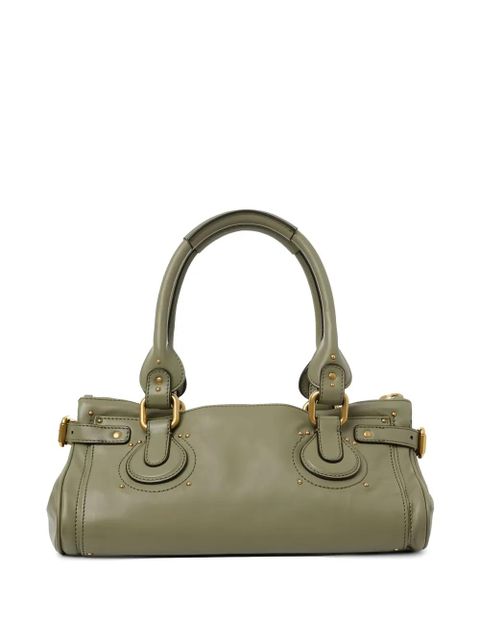 Chloé Paddington padlock leather tote bag - Green - zdjęcie produktu nr 2