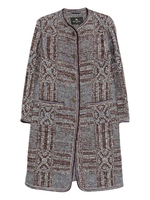 ETRO bouclé jacquard coat - Grey - zdjęcie produktu nr 1