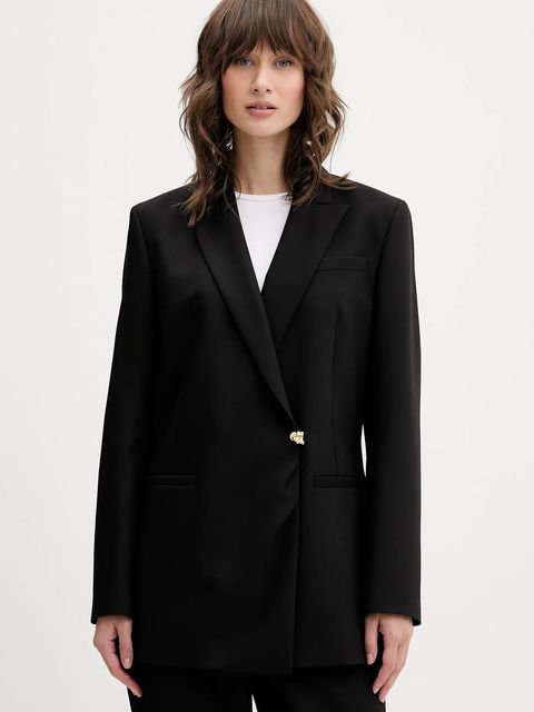 HUGO marynarka kolor czarny dwurzędowa gładka 50547195