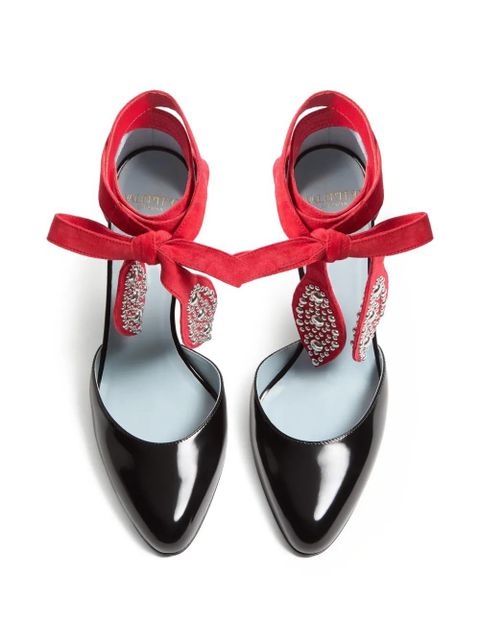 Valentino Garavani Foliefoliage tie-fastening pumps - Black - zdjęcie produktu nr 2