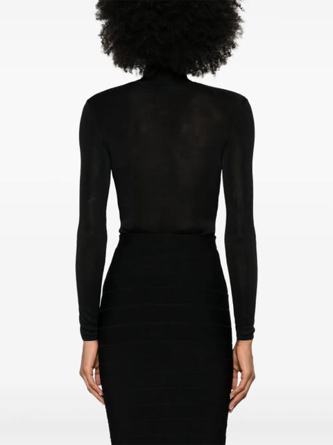 Self-Portrait cut out-detail knitted bodysuit - Black