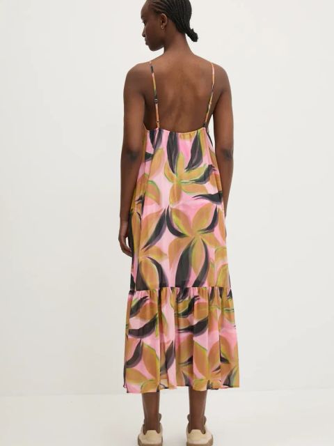 Desigual sukienka LIMOGES kolor różowy maxi rozkloszowana 25SWVW12