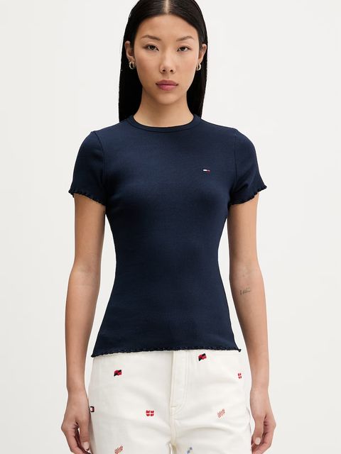 Tommy Jeans T-shirt damski bawełniany z elastanem - zdjęcie produktu nr 1