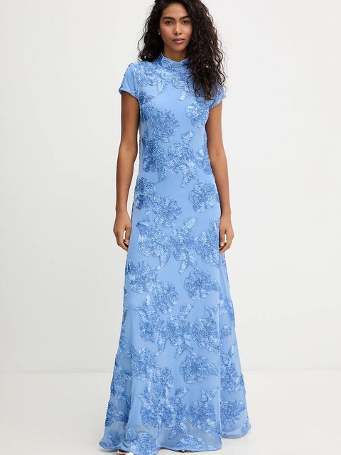 Rotate sukienka kolor niebieski maxi rozkloszowana 1160071321 - zdjęcie produktu nr 1