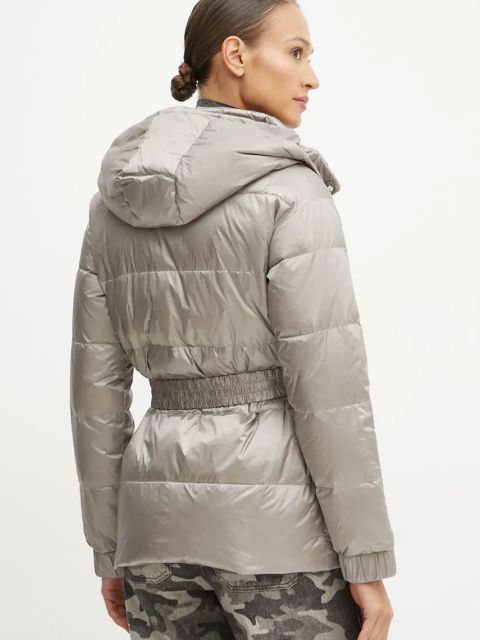 Twinset kurtka puchowa damska kolor szary zimowa 242TT2381