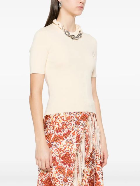 Rabanne chain link-detail top - Neutrals