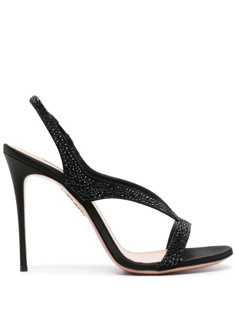 Aquazzura Izzy 105mm crystal-embellished slingback sandals - Black - zdjęcie produktu nr 1