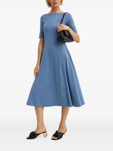 Lauren Ralph Lauren elbow-sleeve midi dress - Blue