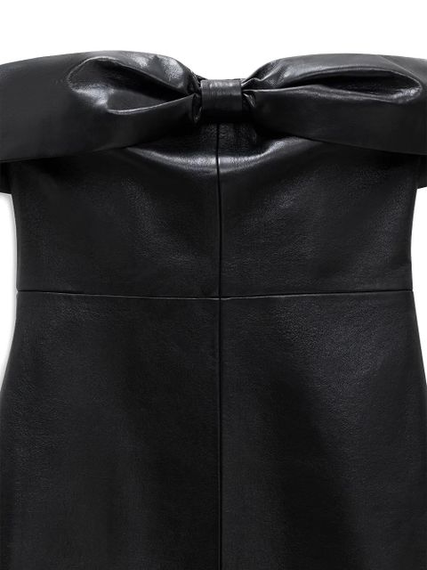 ANINE BING bow-detailing strapless mini dress - Black