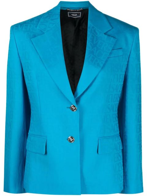 Versace Versace Allover virgin-wool jacquard blazer - Blue - zdjęcie produktu nr 1