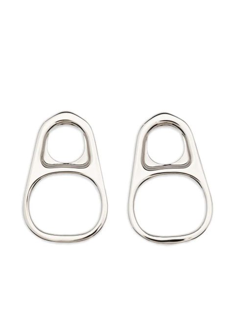 Jean Paul Gaultier tab motif earrings - Silver - zdjęcie produktu nr 1