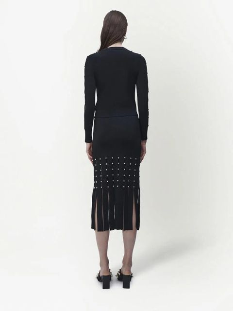 Simkhai Katarina pearl-detail midi skirt - Black