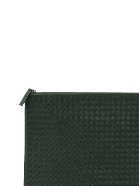 DRAGON DIFFUSION A4 woven leather clutch bag - Green