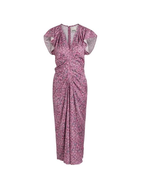 ISABEL MARANT Lindsay ruffled floral midi dress - Pink - zdjęcie produktu nr 1