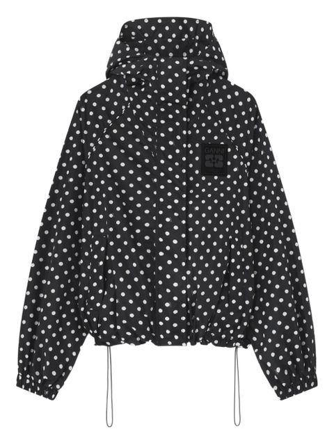 GANNI polka-dot hooded jacket - Black - zdjęcie produktu nr 1