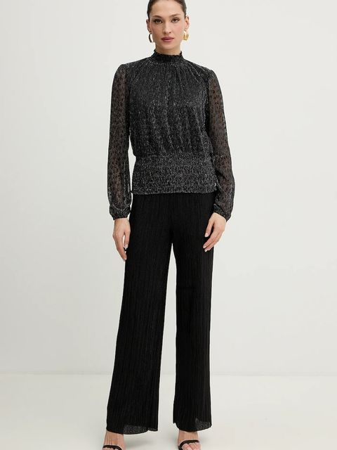 Morgan bluzka damska kolor czarny gładka TOBITO