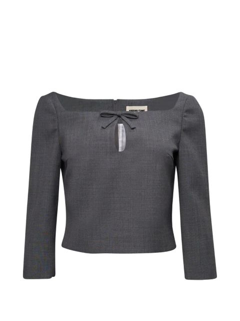 SHUSHU/TONG bow-detail top - Grey - zdjęcie produktu nr 1