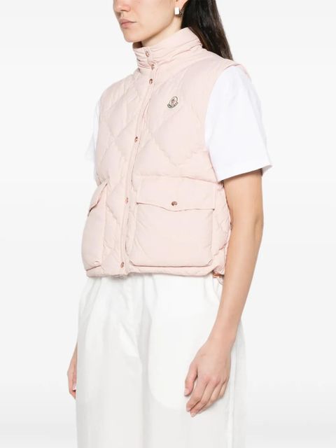 Moncler logo-patch gilet - Pink