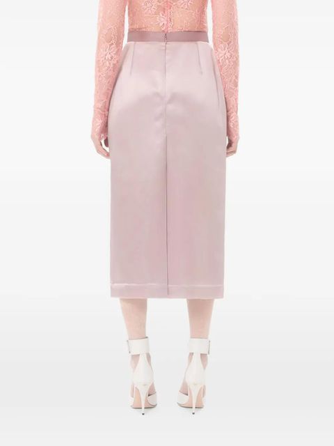 Valentino Garavani bow-detail satin midi skirt - Pink