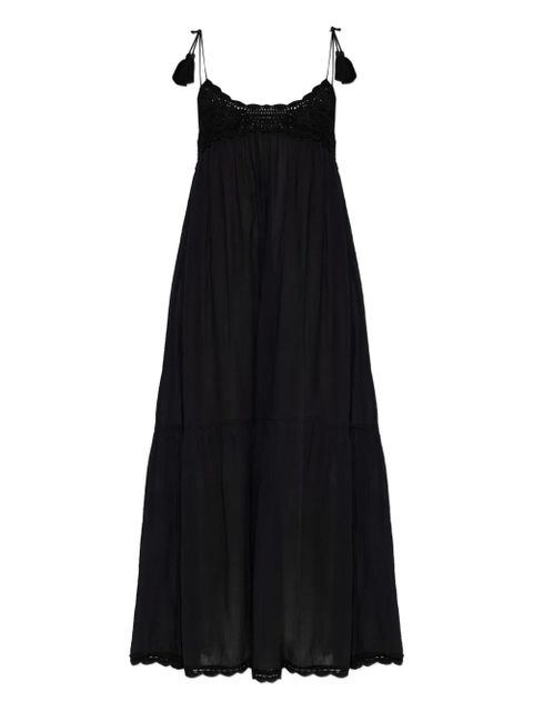 Ulla Johnson Linnea tassel crochet midi dress - Black - zdjęcie produktu nr 1