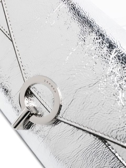 SANDRO Yza metallic clutch bag - Silver