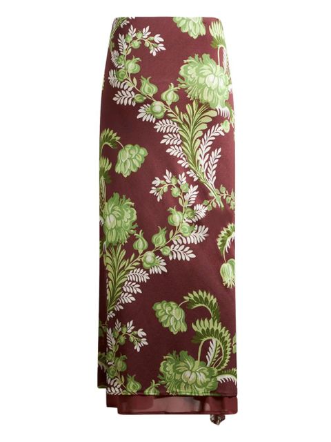 ETRO floral-print midi skirt - Red - zdjęcie produktu nr 2