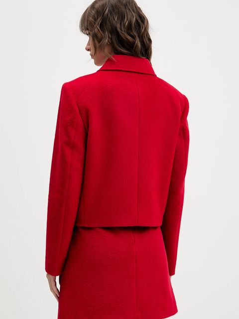 HUGO marynarka z domieszką wełny kolor czerwony jednorzędowa gładka 50547602 - zdjęcie produktu nr 2