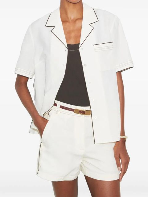 Tory Burch pleated high-waisted shorts - White