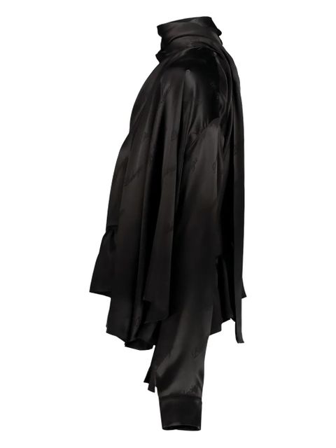 Balenciaga ruffled silk blouse - Black - zdjęcie produktu nr 2