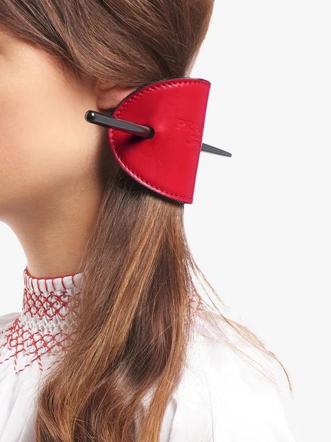 Prada logo stick barette - Red