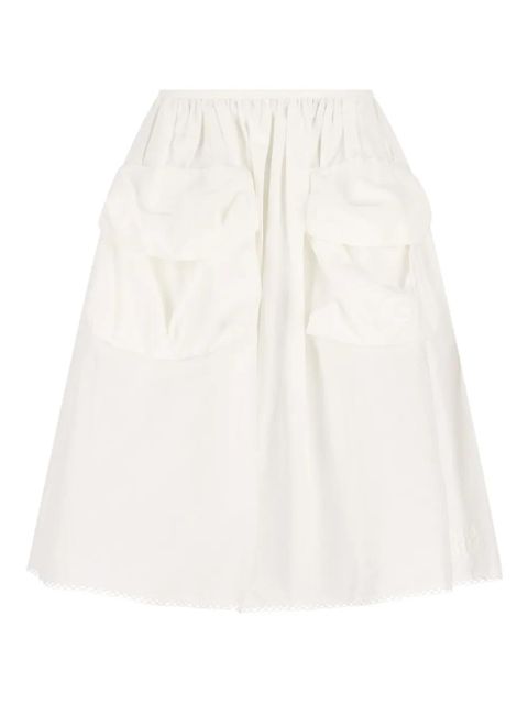 Miu Miu flap-pocket midi skirt - White - zdjęcie produktu nr 2
