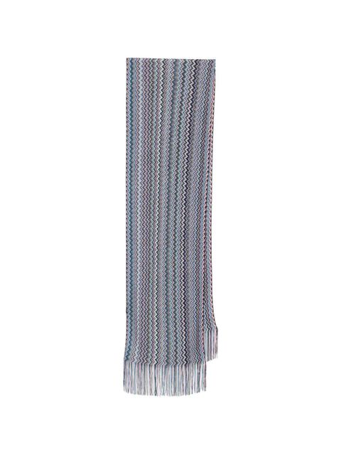 Missoni zig-zag fringed scarf - Blue - zdjęcie produktu nr 1