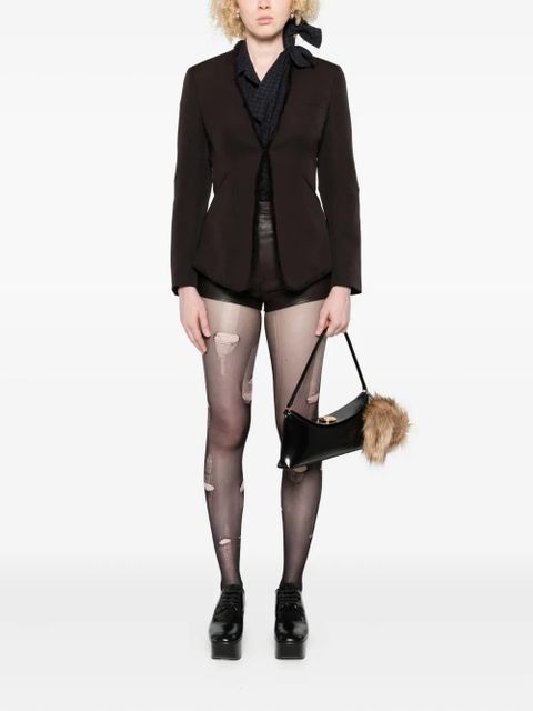 Alexander McQueen raw-edge tailored fringed-hem jacket - Brown - zdjęcie produktu nr 2