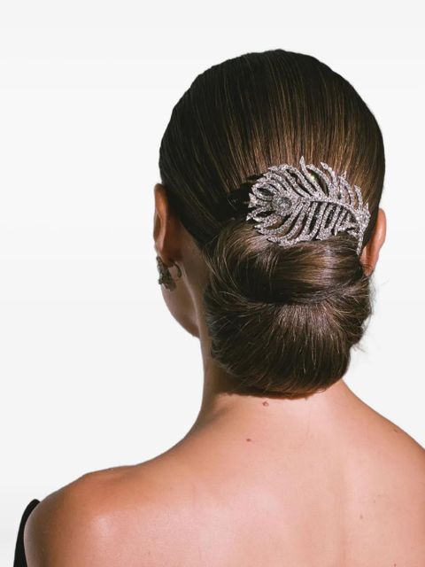 Jennifer Behr crystal pluma barrette - Silver