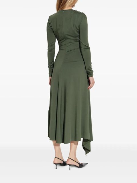 Victoria Beckham twisted asymmetric midi dress - Green